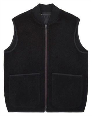 Waistcoat Fleece Vest - Black